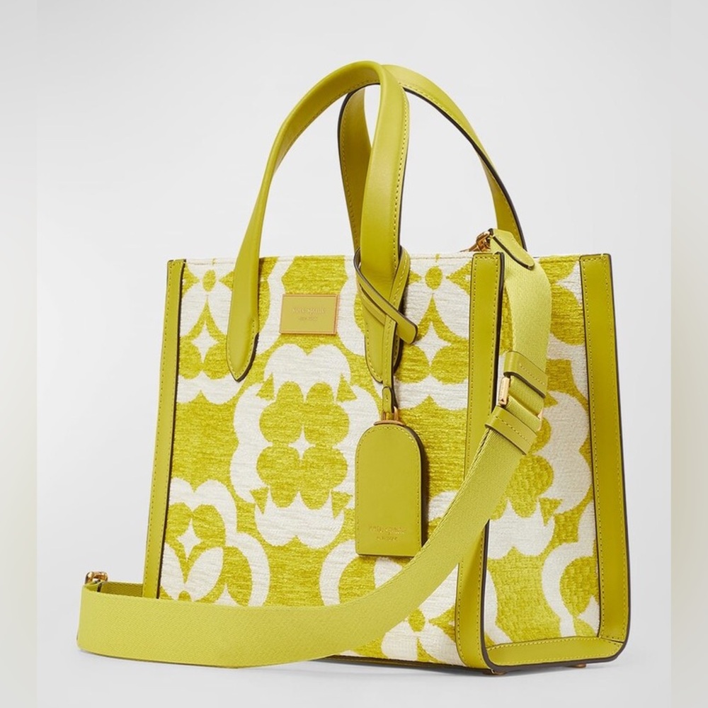 🆕 Kate Spade New York Flower Monogram Manhattan Chenille Large Tote NWT